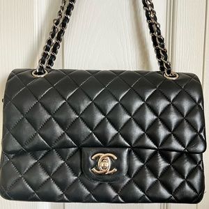 COPY - Chanel Black Lambskin Medium Classic Double Flap
